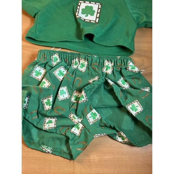 Build A Bear BABW Saint St Patrick’s Day Festive Lucky T-shirt Shorts Outfit Set - Picture 3 of 6